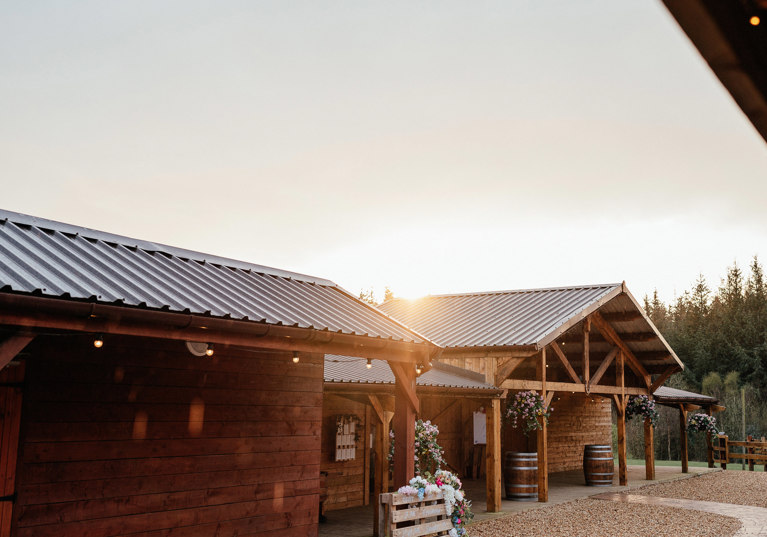 Exterior of Eden Leisure Village at sunset